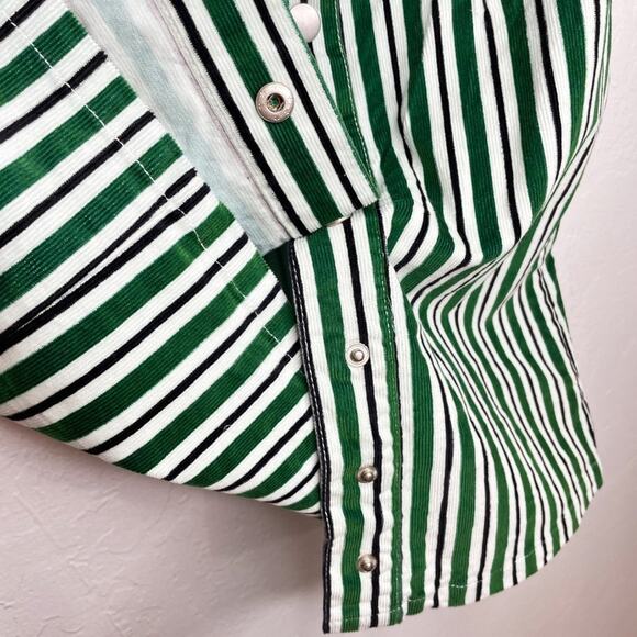 Urban Outfitters Sleeveless Striped Corduroy Snap Front Mini Jumper Dress Size 0 - Picture 6 of 15